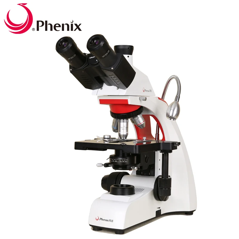 Phenix/тринокулярный микроскоп 1600x вверх и вниз светодиодный свет Алюминий коробка