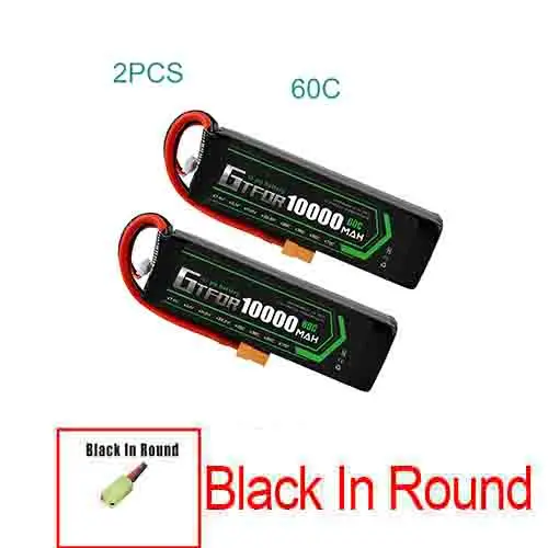 2S10000mah60C-Black GTFDR lipo батарея 7,4 V 10000mAh 2S 60C 80C 100C RC батарея Deans XT60 для 1/8 1/10 автомобилей RC лодка вертолет Квадрокоптер лодка автомобиль - Цвет: 2S10000mah60C-Black