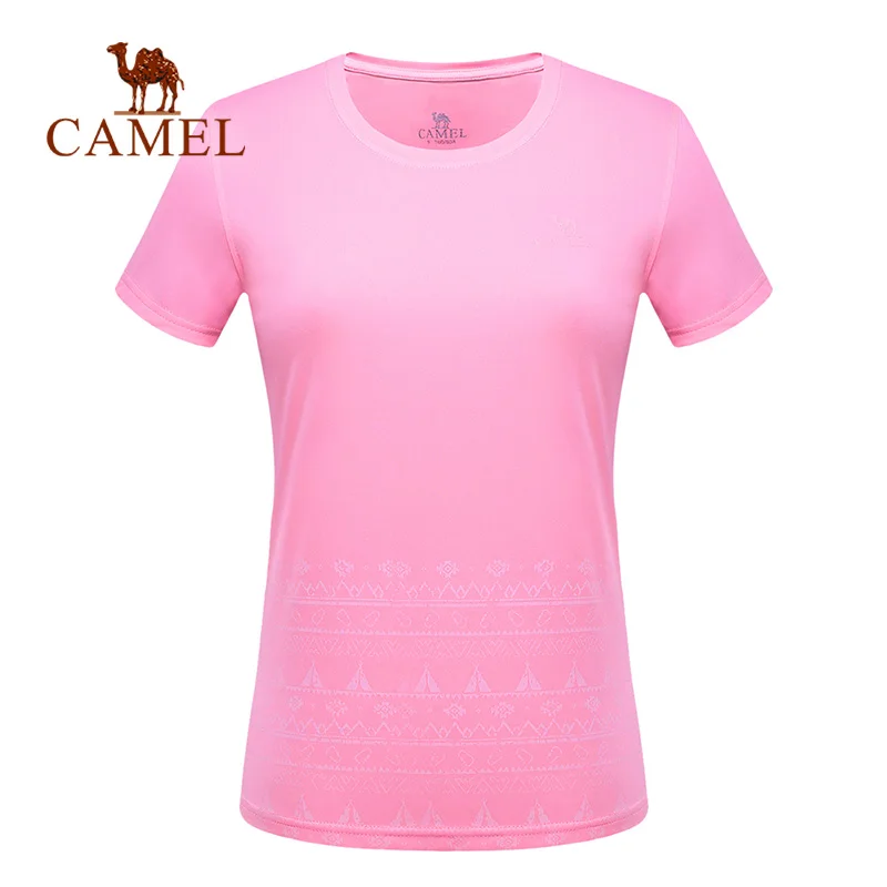 CAMEL Новая цветная весенне-летняя футболка для улицы, Женская дышащая футболка, быстросохнущая Спортивная походная футболка