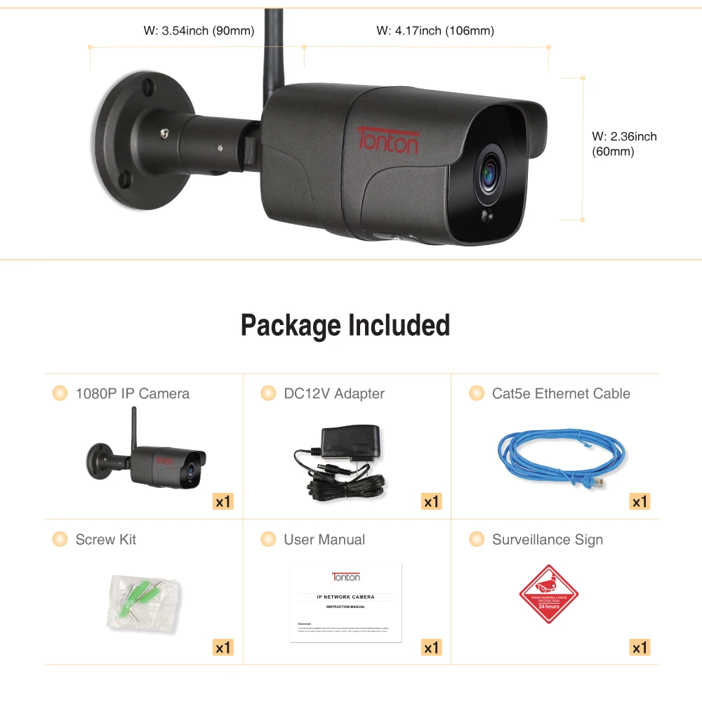 Wifi ip-камера 720 P/1080 P Onvif Tonton двухстороннее аудио 2.0MP HD наружное внутреннее оповещение по электронной почте P2P XMEye IR CCTV камера наблюдения