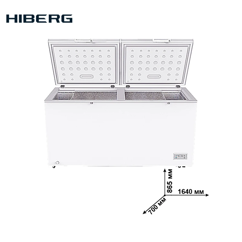 Морозильный ларь HIBERG PF 56L2W, обьем 508 л, 2 корзины, ножки(2), колесики(2), замок, подсветка, 2 двери