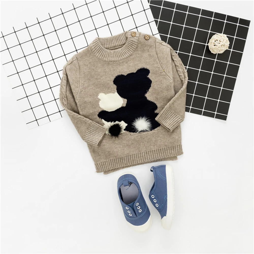 Вязаный пуловер для новорожденных коллекция 2017 года сезон осень зима теплый