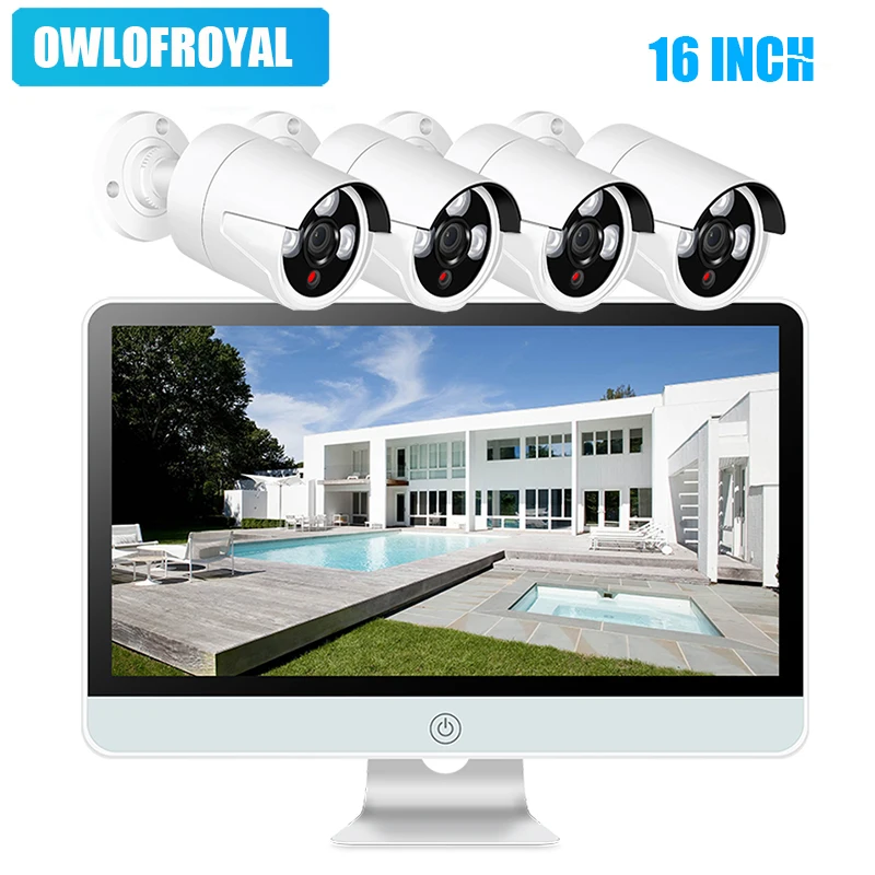 IMPORX 4CH CCTV система Беспроводная 720P 16 &quotLCD NVR безопасности камера 1MP ИК Открытый P2P Wifi
