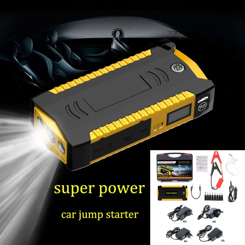 12V портативный многофункциональный стартер 4USB 600A Автомобильный Аккумулятор Booster