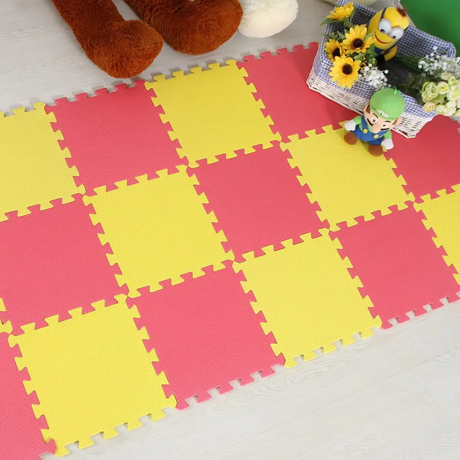 Yellow-Red Детский игровой коврик из вспененного материала EVA, детский коврик-пазл, блокирующая плитка для упражнений, напольный ковер, ковер для детей, ползающих 30X30X1 см - Цвет: Yellow-Red
