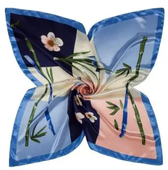 Модный квадратный шарф новинка 2018 шелковый с бамбуковой орхидеей для женщин