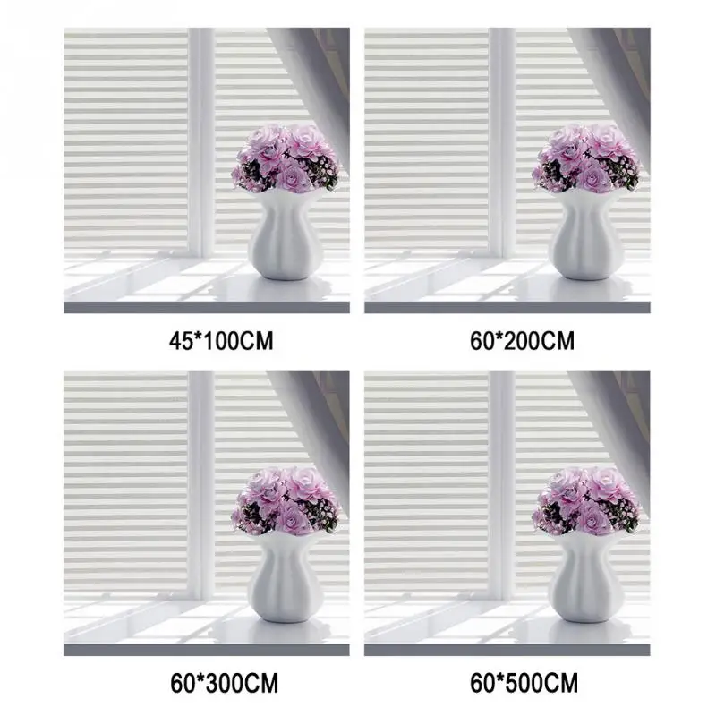 Модная самоклеящаяся оконная пленка матовая белая полосатая стеклянная