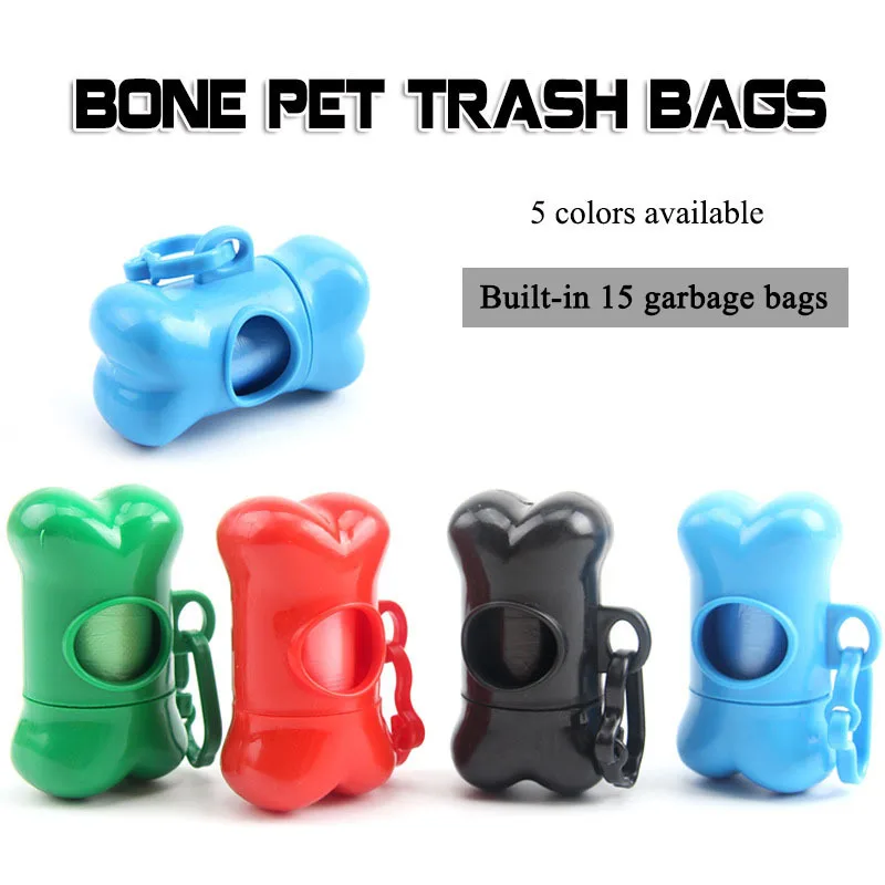KIMHOME PET Портативный Bone Форма собака сумки содержит мешки для пищевых отходов