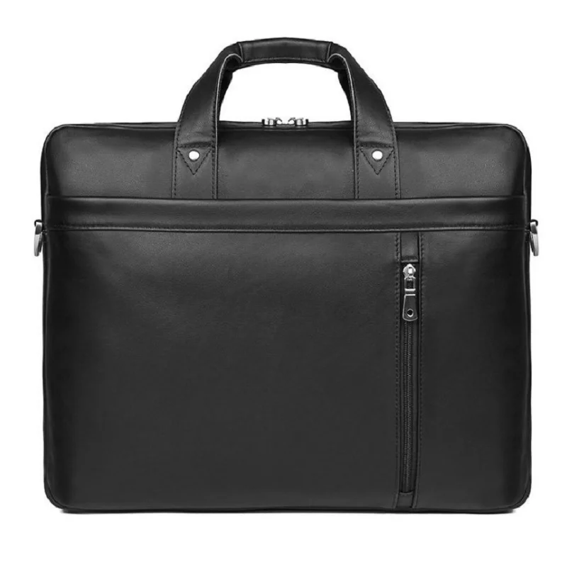 

Men Briefcase 17" Laptop Bag Cowhide Leather Business Man Black Casual Brand Vintage Travel Multi-function Tote Handbag Bags
