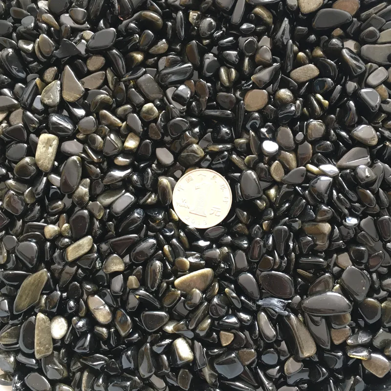 500 г натуральный Золотые пески обсидиановый кристалл камень кварц минеральные образца Fish Tank сад горшок украшения камнями от AliExpress RU&CIS NEW
