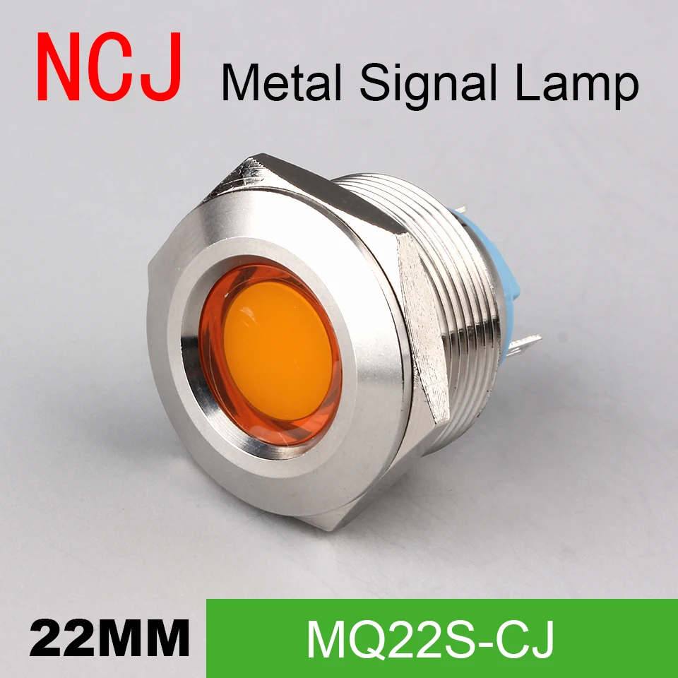 Металлический светодиодный сигнальный индикатор NCJ 22 мм 3 в 6 12 В 24 110 220 В|Световые