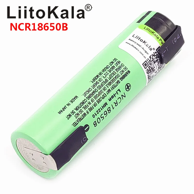 10 шт liitokala 18650 3400 батарея 3400mAh 3,7 V NCR18650B литий-ионная аккумуляторная батарея для фонарика+ DIY никель