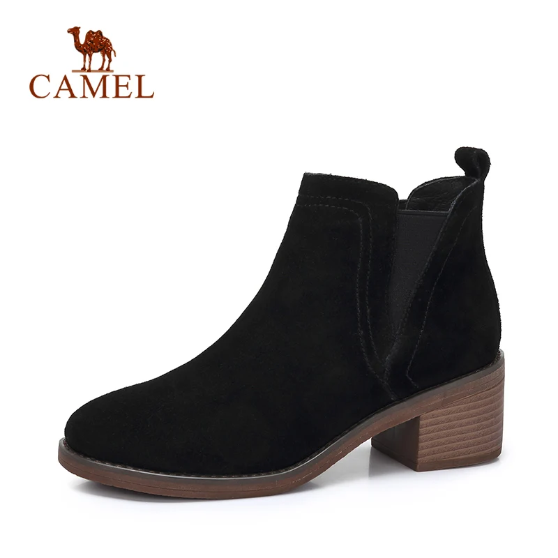 CAMEL/женские замшевые ботильоны в стиле ретро женские зимние полусапожки на