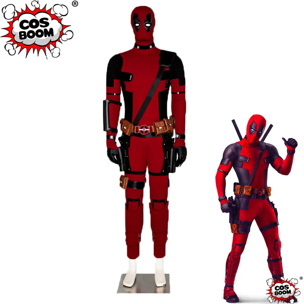 COSBOOM Дэдпул 2 костюм Взрослый мужской на Хэллоуин супергерой Уэйд Уилсон красный