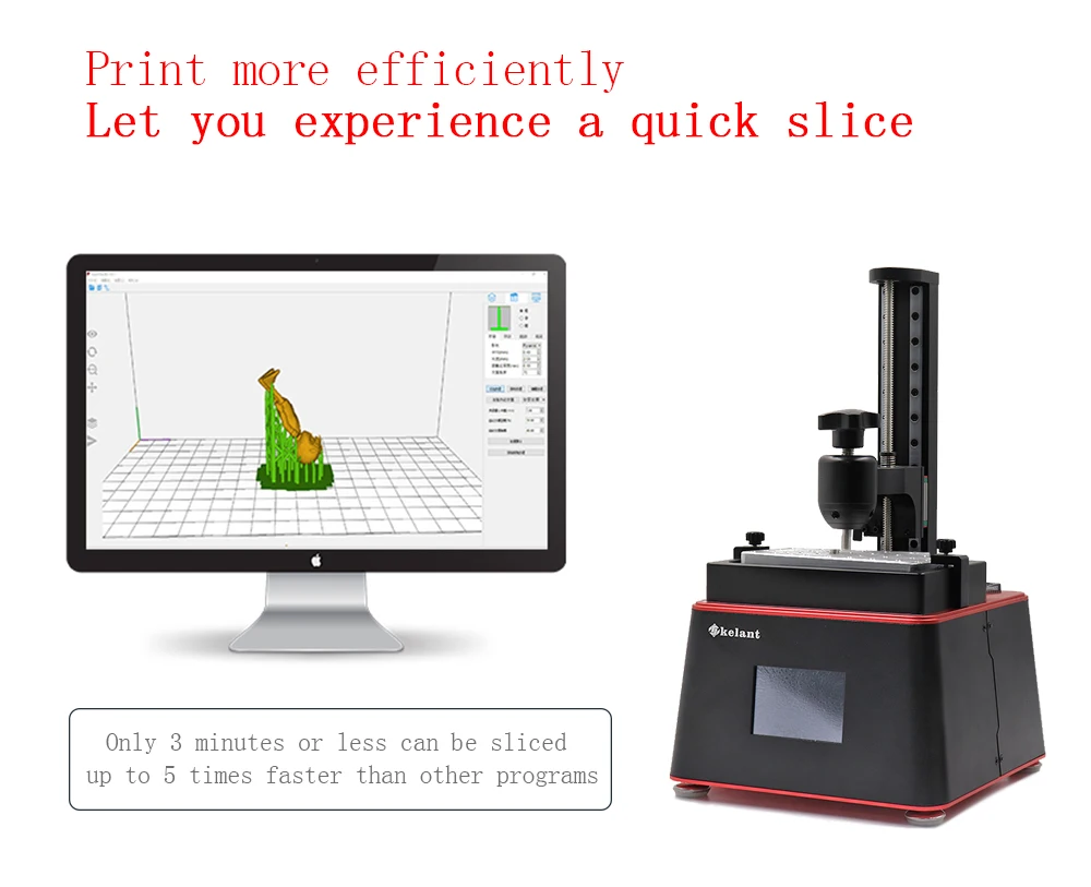 Kelant Orbeat D200 impresora 3d принтер УФ ЖК-дисплей Собранный Фотон 3D принтер УФ смоляный светильник 3,5 ''Настольный 405nm impressora