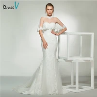 dressv elegant high neck sleeveless appliques wedding dress lace trumpet floor length simple bridal gowns wedding dress