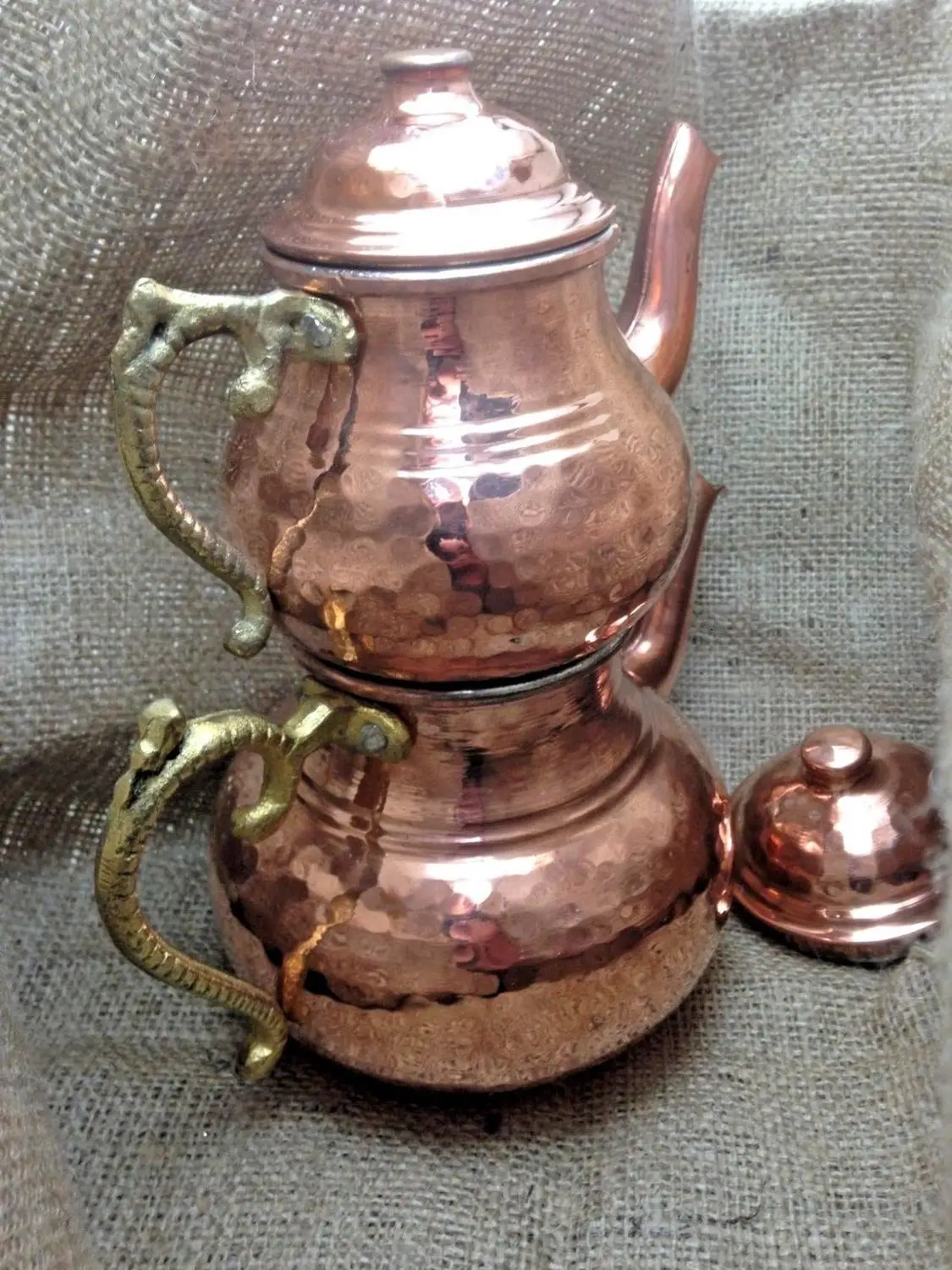

Copper tea pot 2 sizes traditional chinese turkish japanese arabic tea pots red