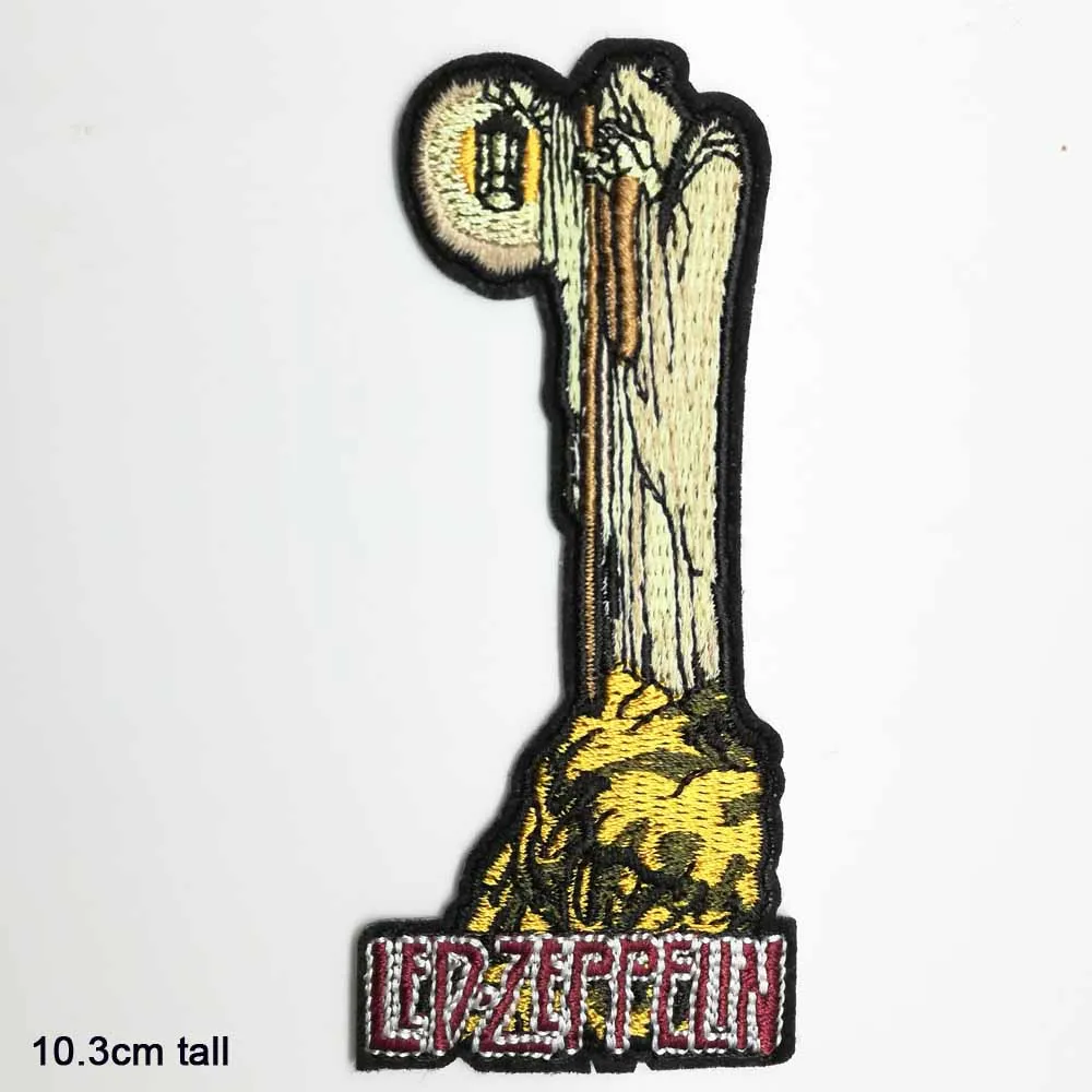 Ledzeppelin Круглые Железные нашивки с вышивкой для одежды наклейки на одежду оптовая