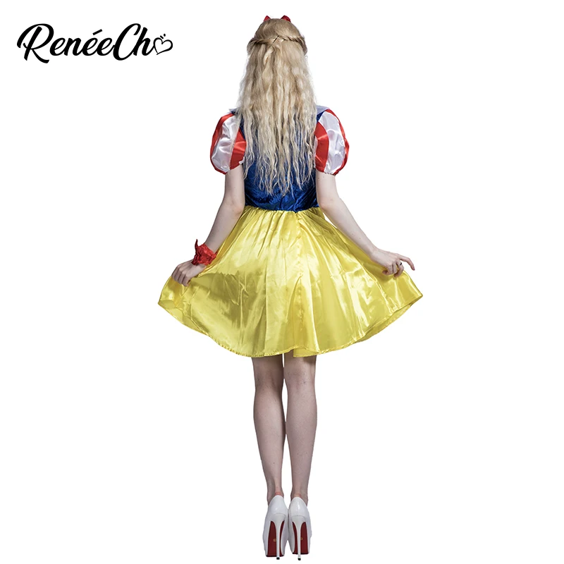 Beauty Dress For Halloween Costume Classic Snow White Women lady carnival costume adult dress and headband set cosplay |