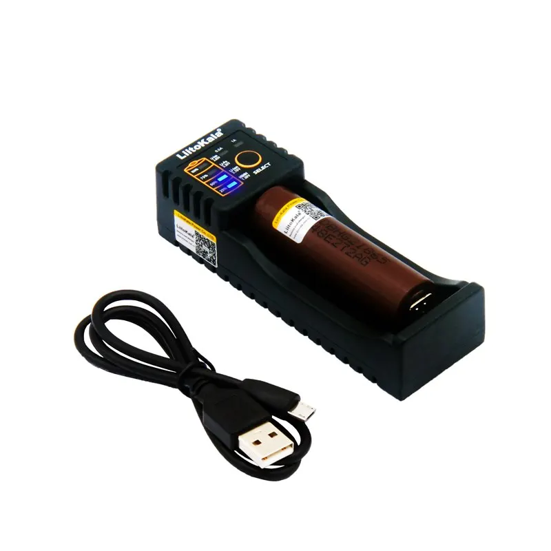 LiitoKala Carregador de Bateria + коннектор 3500 мАч Lii 100 13A Descarga INR18650 35E Para Samsun 18650|Перезаряжаемые