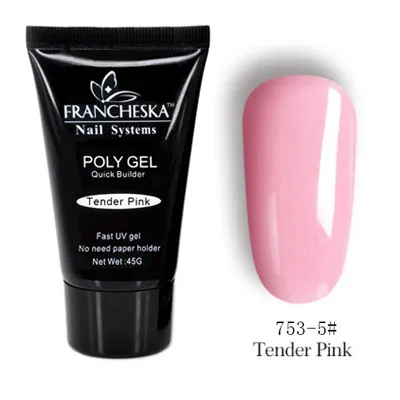 polygel 753 Francheska полигель гель для наращивания ногтей прозрачный гель желе поли гель розовый камуфляж набор база и топ праймер для ногтей акрил гель гель для наращивания ногтей кисточки для ногтей - Цвет: polygel 753