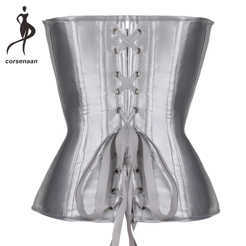 Серебряный Женский стимпанк блесток искусственная кожа на косточках молния