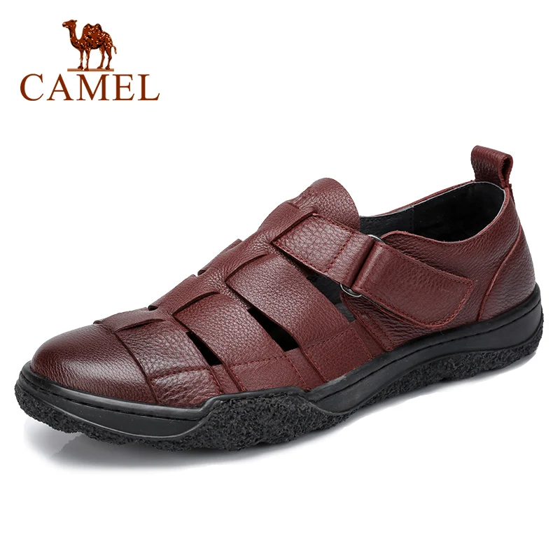 CAMEL/мужские сандалии из натуральной кожи; летние мужские туфли в деловом стиле на полой подошве; удобная дышащая Уличная Повседневная обувь для мужчин