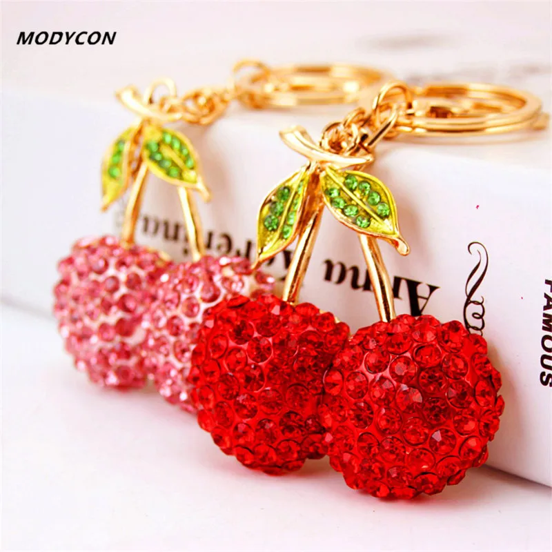 Креативные брелоки в виде вишни, модные брелоки в виде искусственных фруктов, держатель, автомобильные брелоки, Женская сумочка, очаровательная подвеска, Прямая поставка