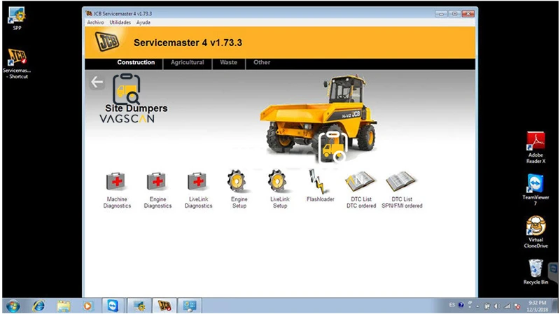 Сельскохозяйственные Строительное оборудование для JCB электронный Услуги инструмент(DLA) JCB servicemaster heavy duty truck диагностический инструмент