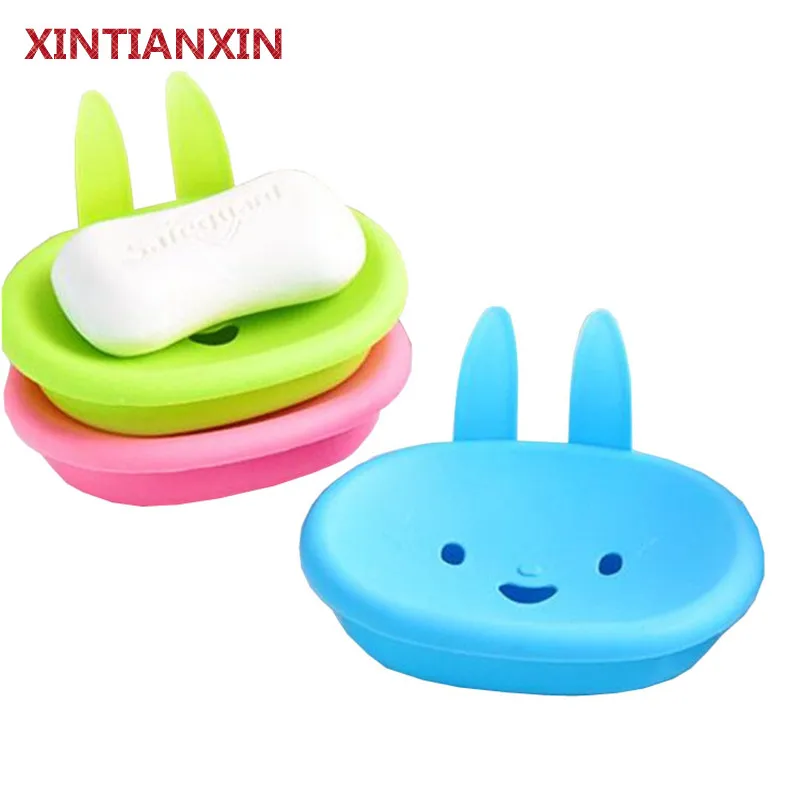 XINTIANXIN креативный мультяшный кролик мыльница конфетного цвета для ванной комнаты
