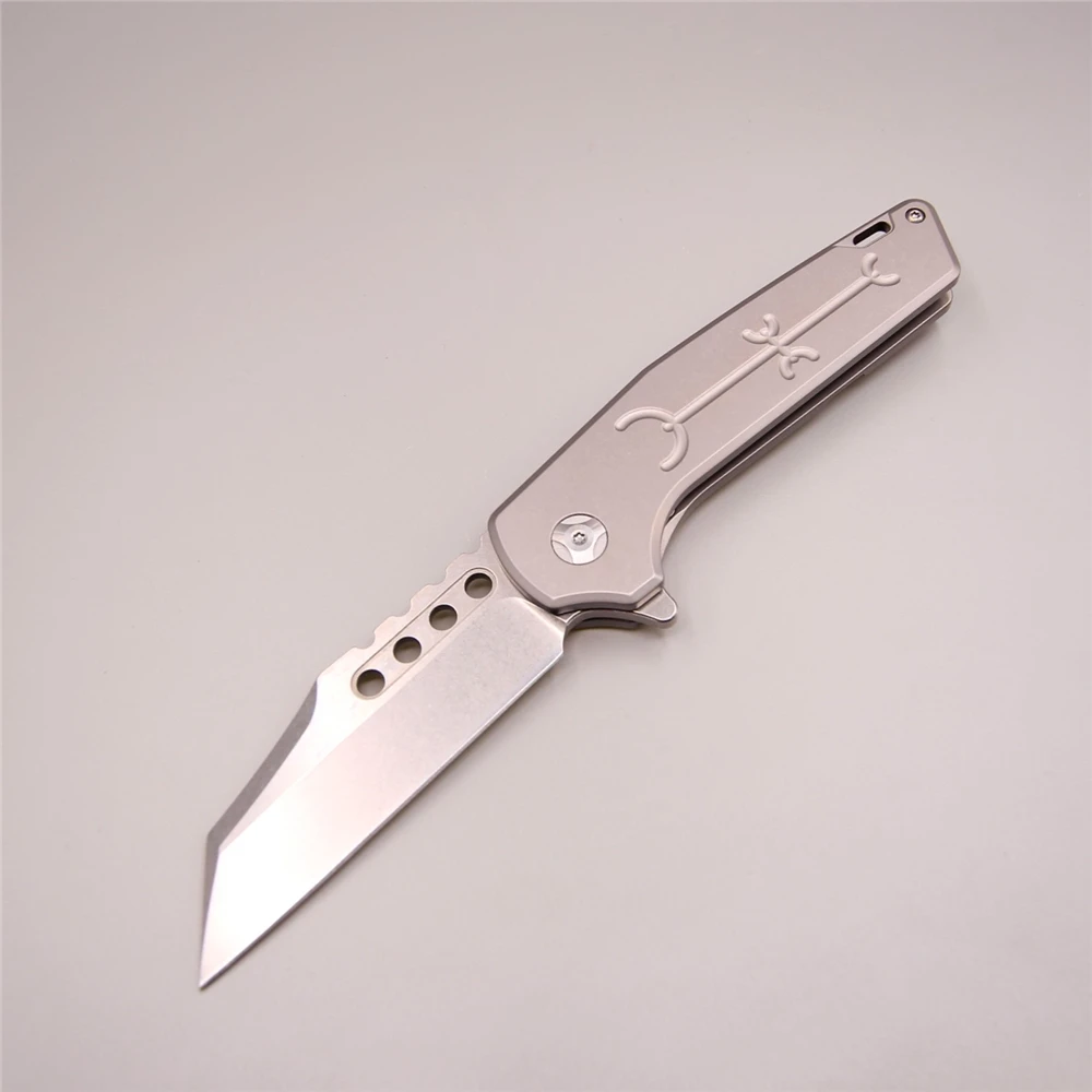 Тотем быстро складывающийся d2 stonewash лезвие титановая матовая ручка охотничьи