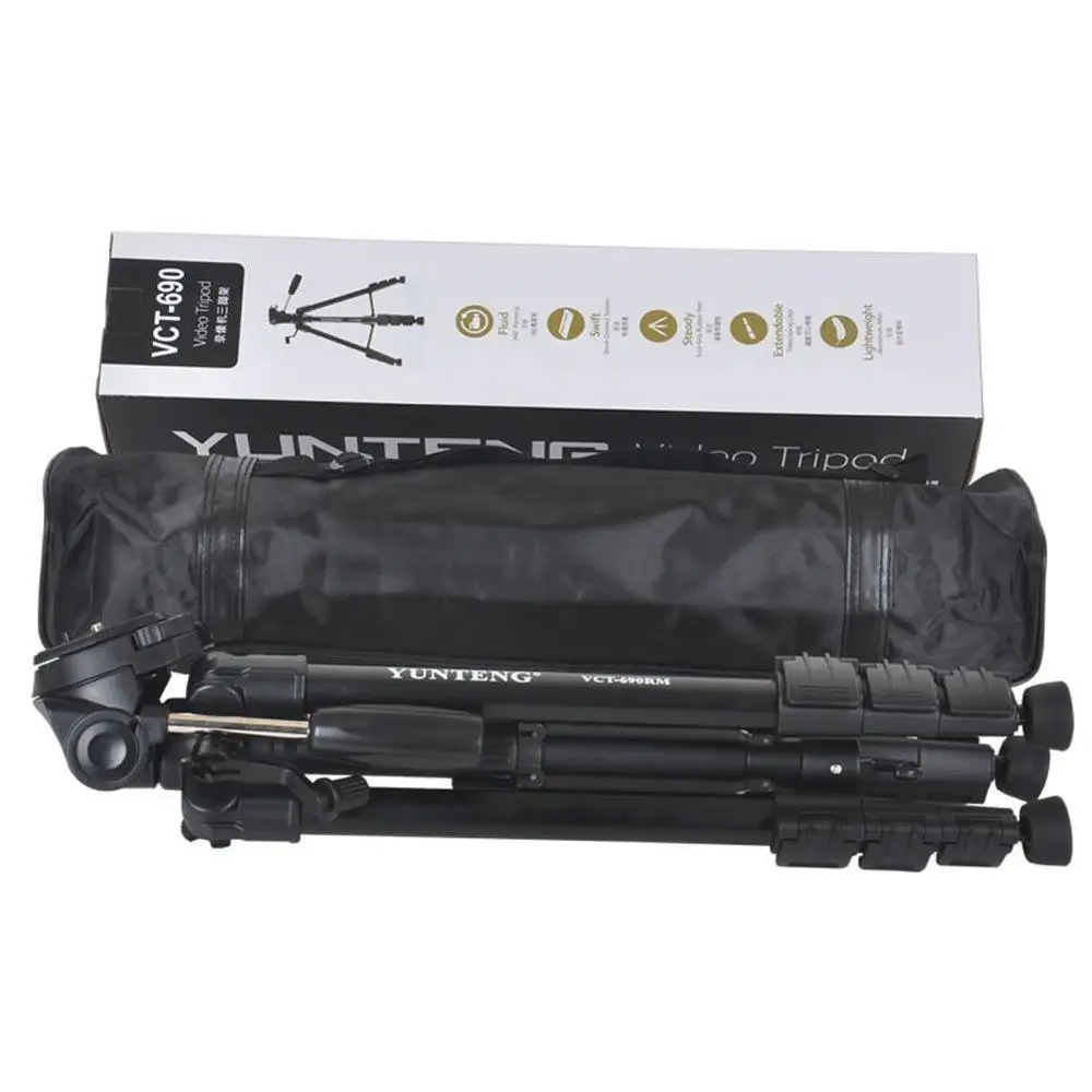 

Yunteng 690 Professional Tripod Video Stable Desktop Ball Head for iPhone Samsung Smartphone Canon DSLR Camera Cell Phone Stand