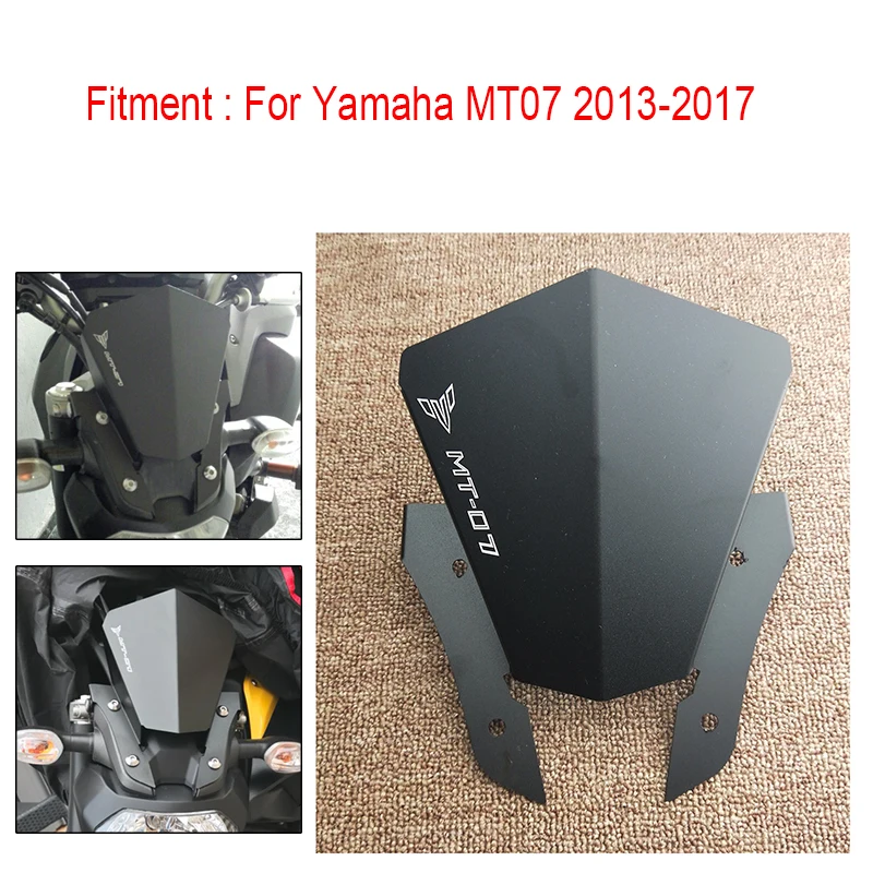 MT07 Мотоцикл с ЧПУ лобовое стекло для Yamaha MT 07 2013 2014 2015 2016 2017|Козырьки от ветра и