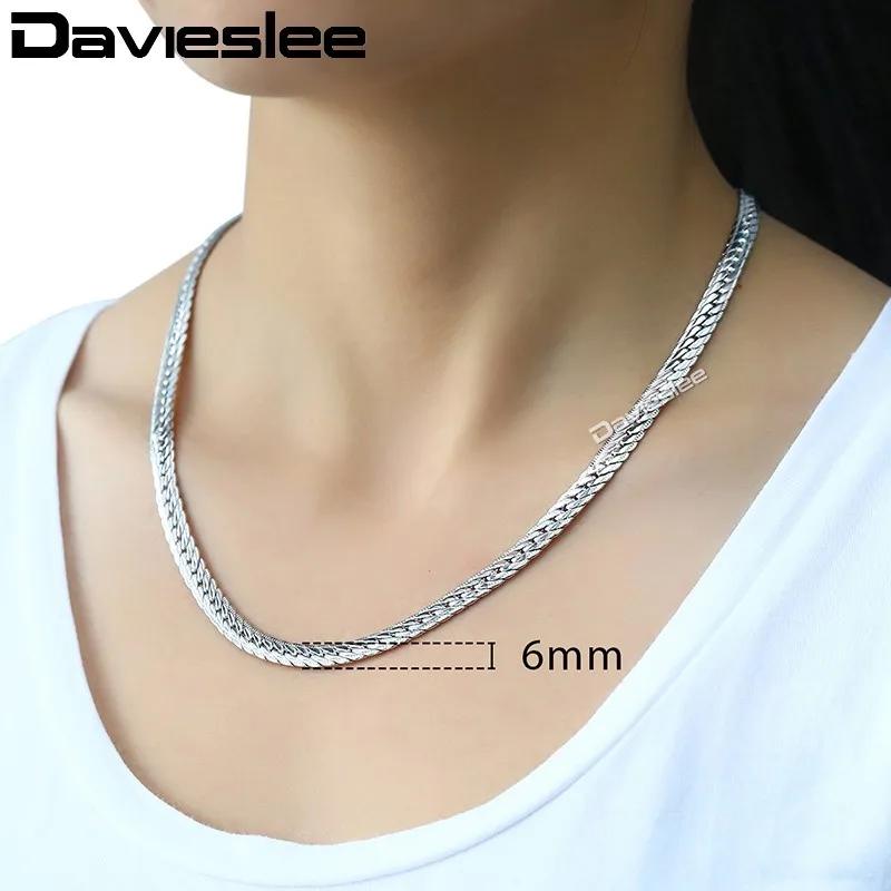 Мужское и женское ожерелье Daviesee белая желтая розовая Золотая цепь с чехлом в