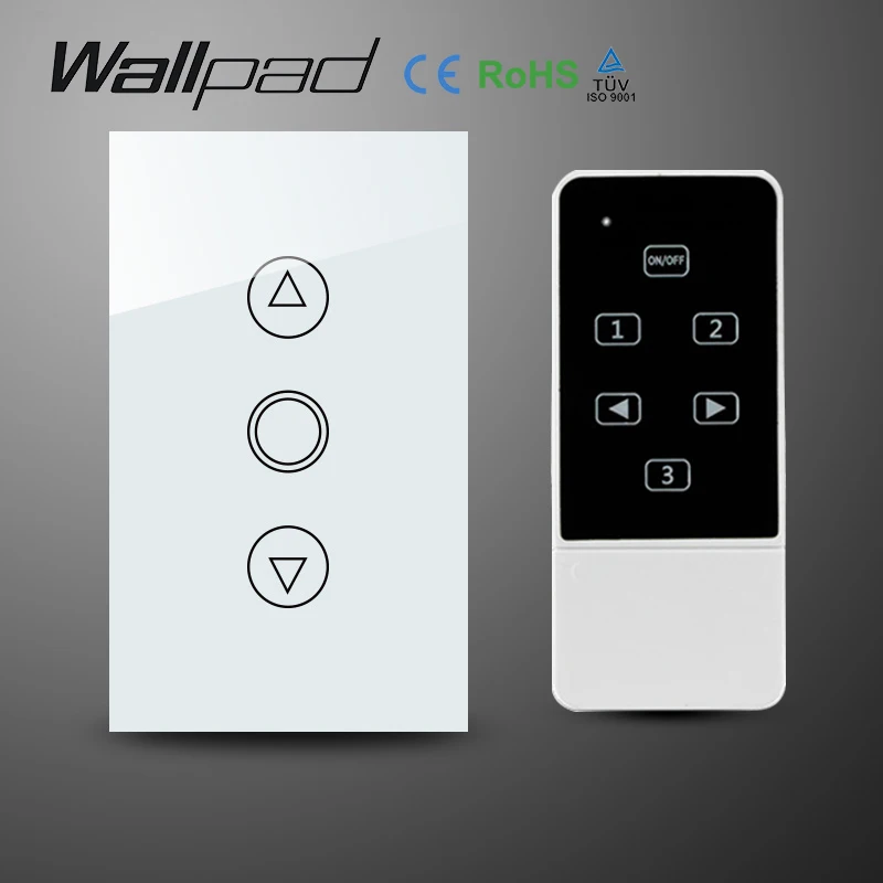 

White US AU 118 120 Standard Tempered Glass Remote Control Dimmer Switch Touch wall light switch with controller,Free shipping