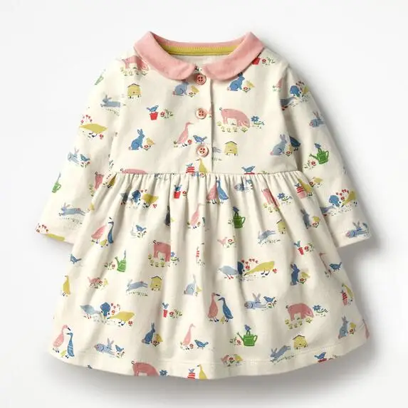 Little maven/ г. Новое Брендовое осеннее детское платье одежда для маленьких девочек хлопковый с принтом животного, платья для девочек, S0388