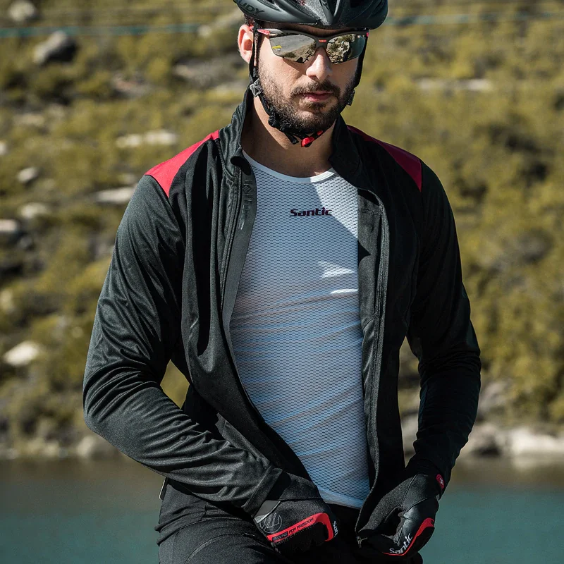 Santic Мужской базовый слой для велоспорта летний Джерси плотный MTB дорожный