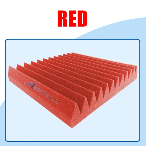 Red Arrowzoom 24 штуки 11," x 11,8" 12T мульти-клиновая плитка студия Звукопоглощающая Панель акустическая обработка пены AZ1167 - Цвет: Red