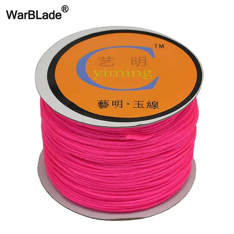 Fluorescence Rose 100 м 0,8 мм 1 мм 1,5 мм 2 мм хлопковый шнур нейлоновый шнур пластиковая нить DIY веревочный браслет Шамбала из бусин для изготовления ювелирных изделий - Цвет: Fluorescence Rose