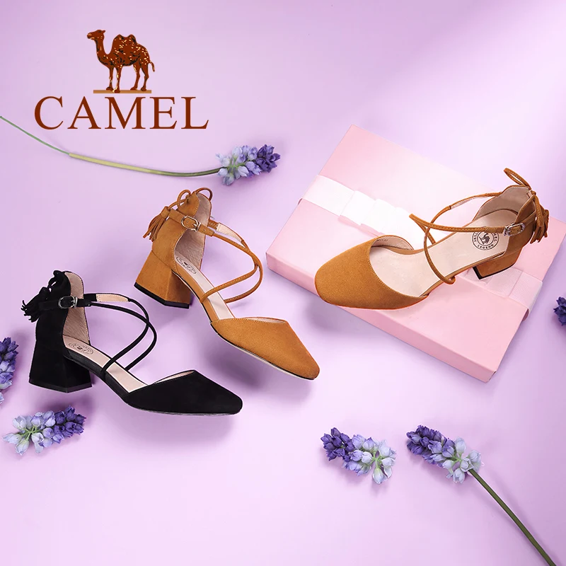 CAMEL/новые женские туфли на среднем каблуке кожаные туфли-лодочки с пряжкой модные