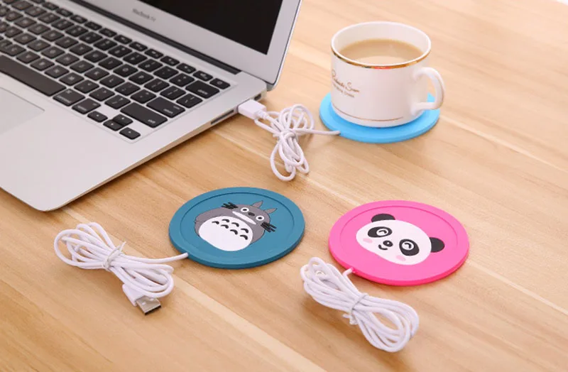 6 шт./лот usb-нагреватель мультфильм Силиконовые тонкие чашки площадку Кофе Чай напиток usb коврик нагревательный лоток кружка Pad