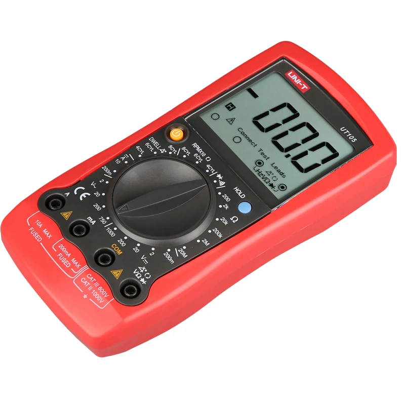 UNI-T UT105/UT107 Automobile Multimeters; Manual Range Digital Multimeter, Resistance/Frequency/Temperature Test