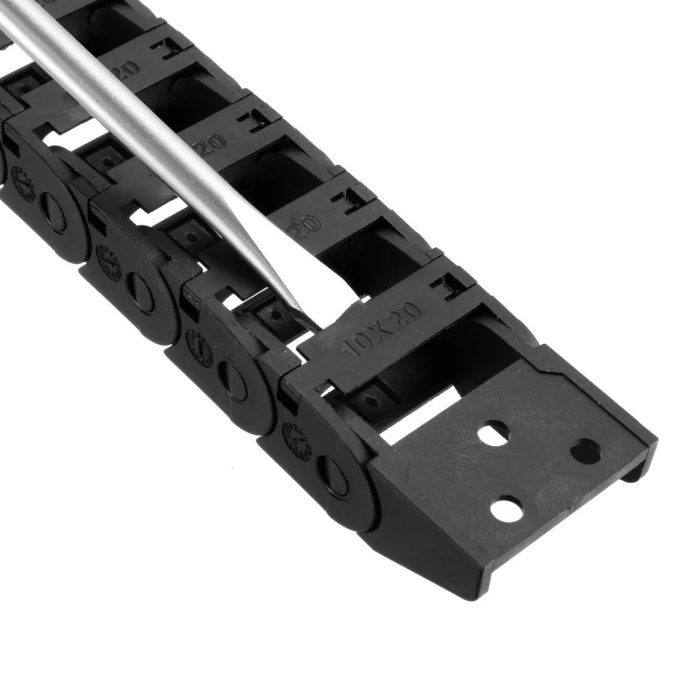 Фото UXCELL R18 Openable Drag Chain Cable, 10x20 мм 10x11 мм, 1 м, переноска, открытый тип, цепи передачи с концевым соединителем для фрезерного станка с ЧПУ №2