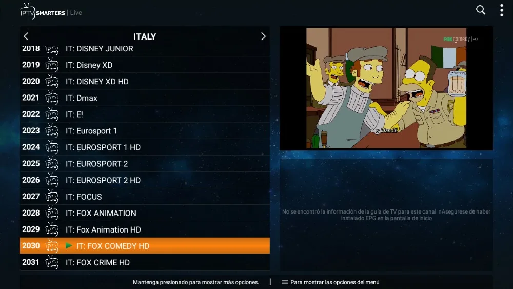 IPTV Italia molto stabile, suscripcion per3, 6 e 12 mesi, M3U, con quasia tutti icanali sportivi VOD garanzia