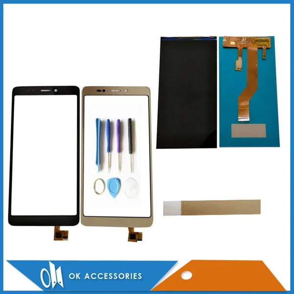 ЖК экран для BQ 5 45 5522 BQS отдельный сенсорный черного и золотого цвета с клейкой