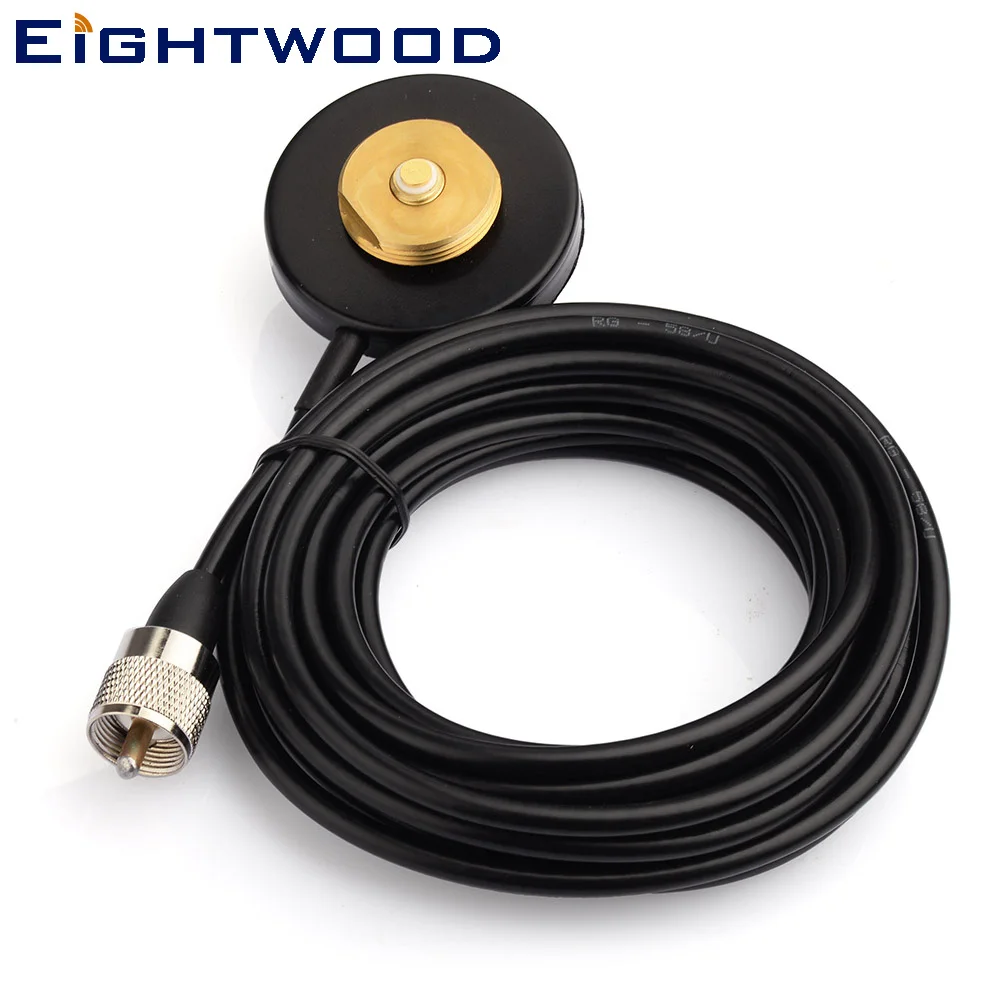 Eightwood Car Mobile Radios Antenna Magnetic Base UHF to NMO Connector 5m Extension for Motorola CM200 PM400 XTL2500 XPR4350