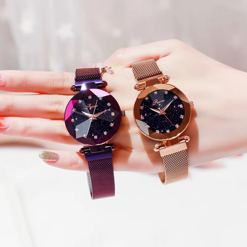

2018 Lxury Brand Watches new starry sky watch female feature magnet buckle strap free buckle Quartz Wrist Watch Unique Lady Gift