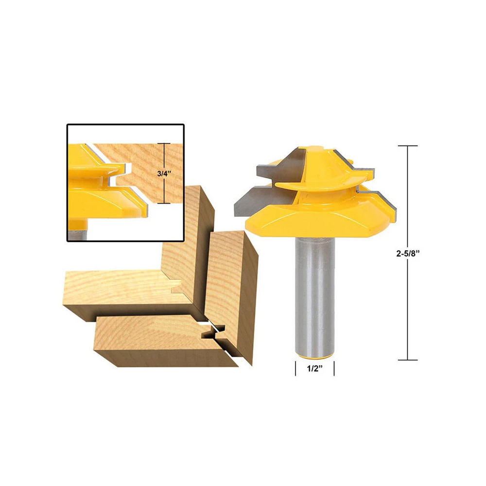 CNBTR 45 Degrees 1/2 Tenon Cutter Milling Cut Glue Router Bit For Woodwork | Инструменты