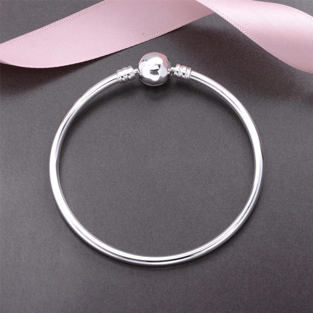

2019 new 100% 925 sterling silver bangle rose Fit Original charms silver Bracelet bangle For Women DIY 925 Jewelry Fine