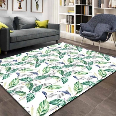 Еще Темно синие зеленые листья белая напольная Цветочная 3d печати Нескользящие